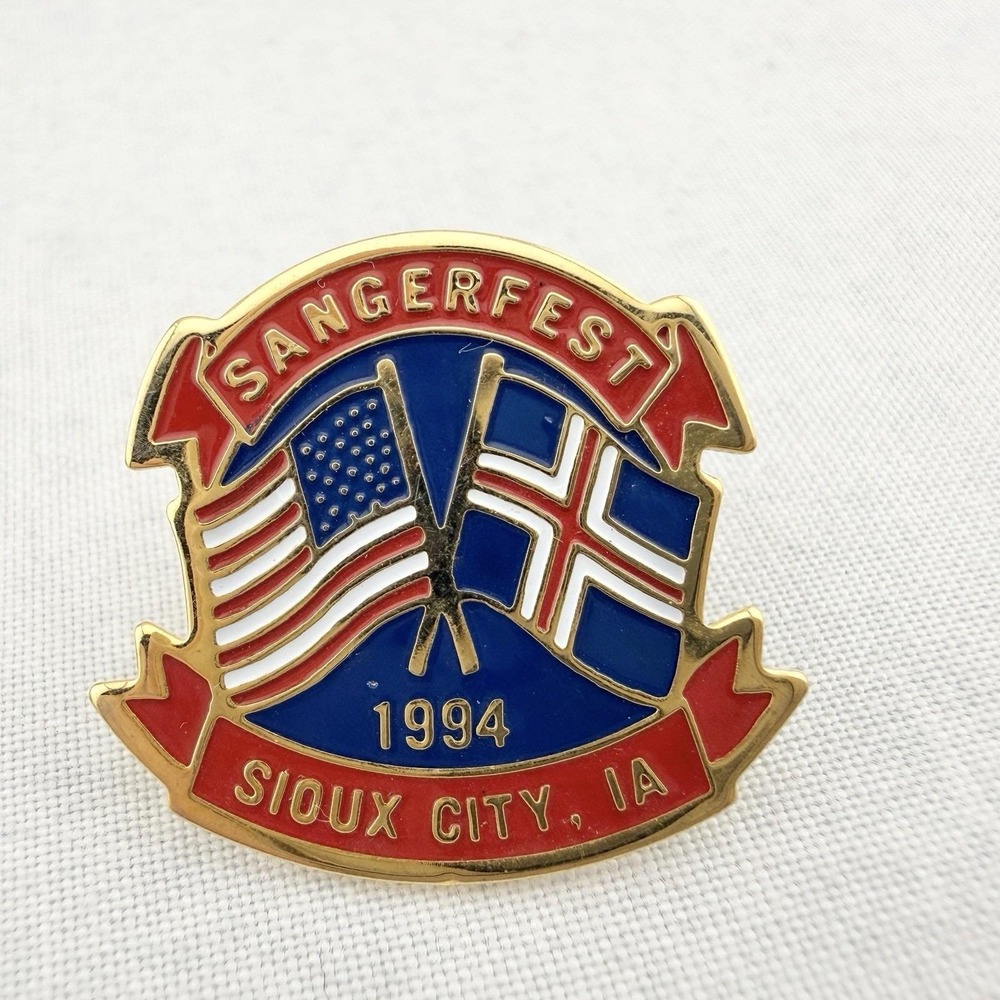 Vintage Sangerfest 1994 Sioux City IA Lapel Hat Pin Norway USA Choir Music